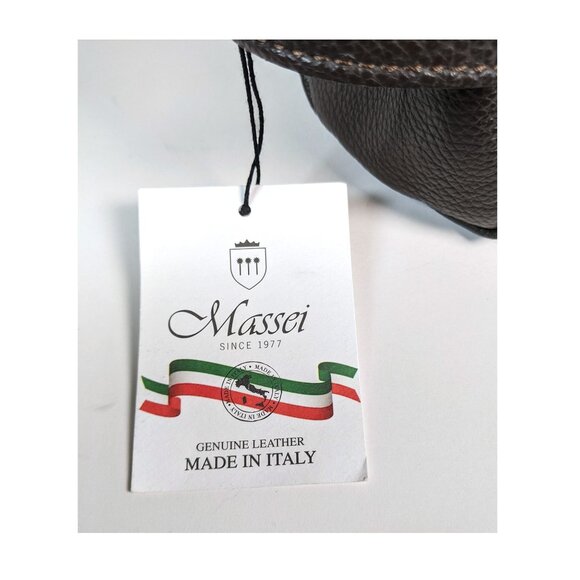 NEW MASSEI LUXURY LEATHER BROWN TOILETRY KIT BAG DOPP KIT HANDMADE ITALIAN - Picture 6 of 7